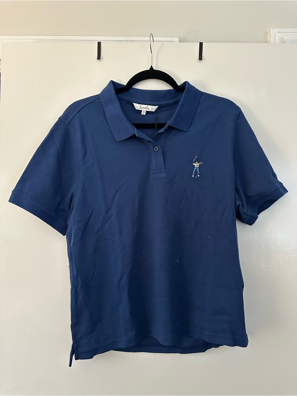 Embroidered Golfer Polo Shirt in Navy